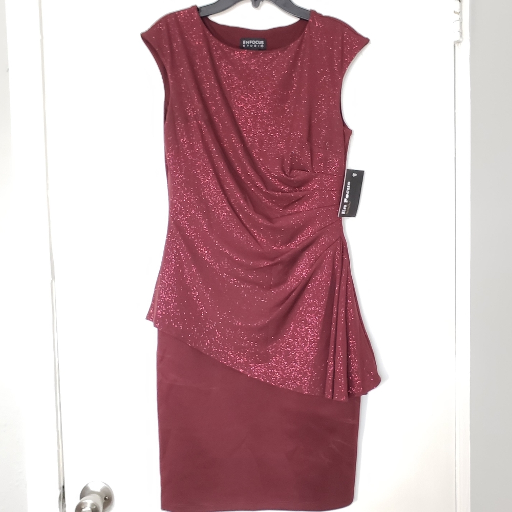 EnFocus Studio Ruffled Side Short Dress
